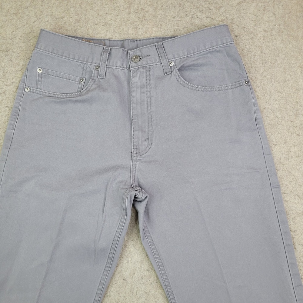 Vintage Levis 505 Jeans Gray Pants Mens 32x34 Batwing Y2K Straight Leg Reg Fit - Picture 4 of 11